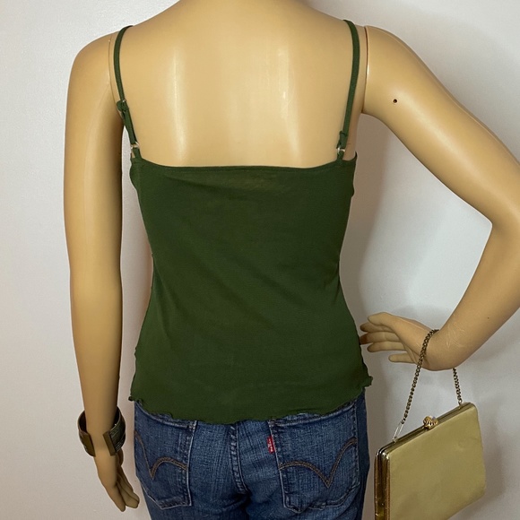 Y2K gorgeous emerald beaded camisole with layers! - Picture 8 of 11